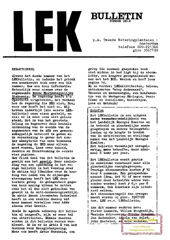 sep 1979: Frontvorming tegen BMD; Kritiek op de BMD-opzetnota; Discussie over geweld tussen LEK en BAN; Aktie E; Lobby bij Teleac-kursus; LPG; Wereldcongres