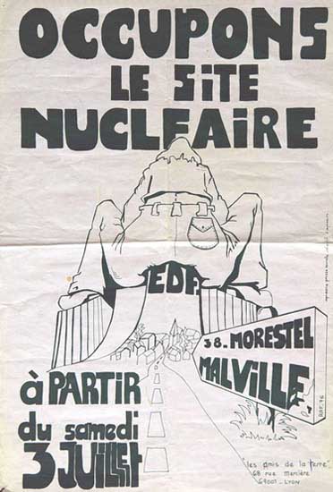 Malville: occupons de site nucleaire, 1976