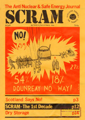 Nr 50, Oct/Nov. 1985; Scotland syas no Dounreay, Magnox reactors, radhealrth campaign, SCRAM -The First Decade, dry storage, Public Inquiries A review