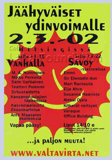 Jäähyväiset Ydinvoimalle; 2002; 30x42cm; Valtavirta / Riikka Taavetti